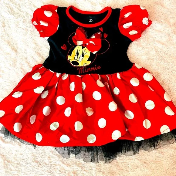 open lace back dress Disney Red and White Polka Dot Minnie Mouse Inspired Tutu Dress –  EverAfterTutuCo main image 0